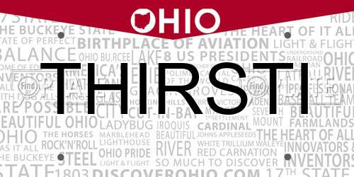THIRSTI Ohio License Plate