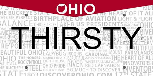 THIRSTY Ohio License Plate