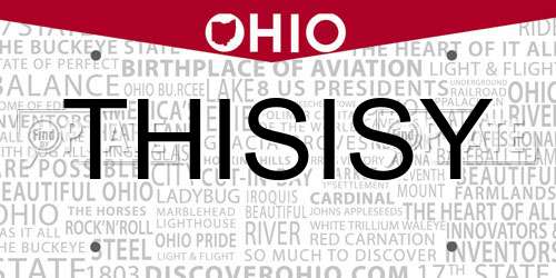 THISISY Ohio License Plate