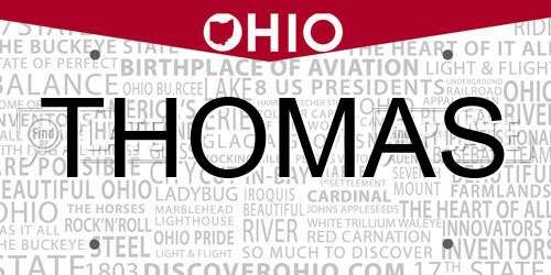 THOMAS Ohio License Plate