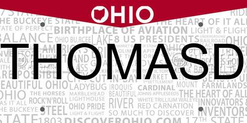 THOMASD Ohio License Plate