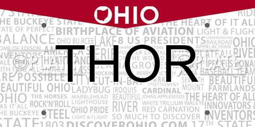 THOR Ohio License Plate