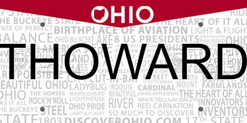 THOWARD Ohio License Plate