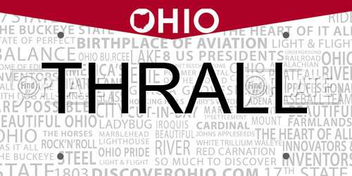 THRALL Ohio License Plate