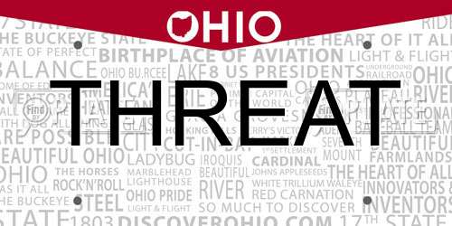 THREAT Ohio License Plate