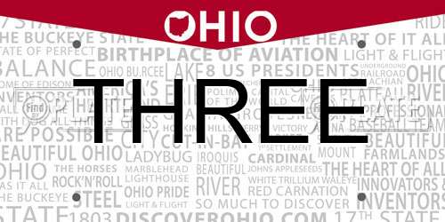 THREE Ohio License Plate