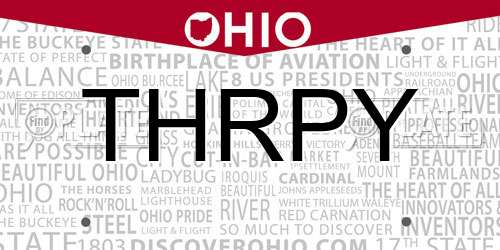 THRPY Ohio License Plate