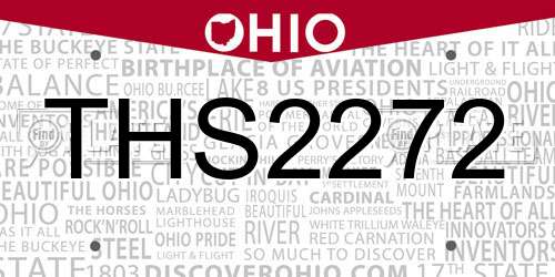 THS2272 Ohio License Plate