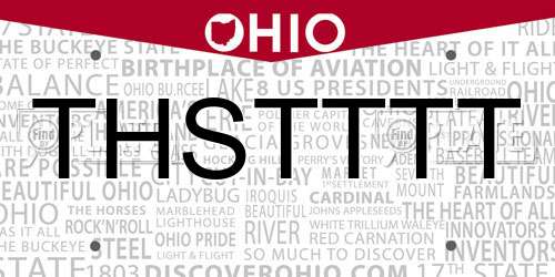 THSTTTT Ohio License Plate