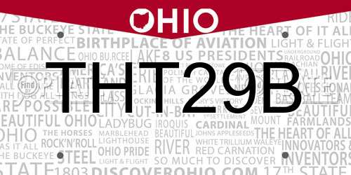 THT29B Ohio License Plate