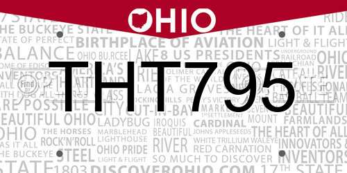 THT795 Ohio License Plate