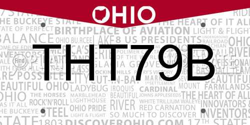 THT79B Ohio License Plate