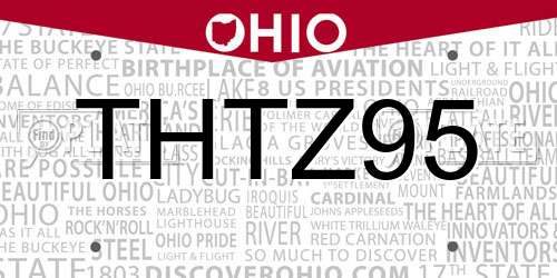 THTZ95 Ohio License Plate