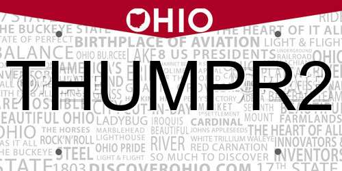 THUMPR2 Ohio License Plate