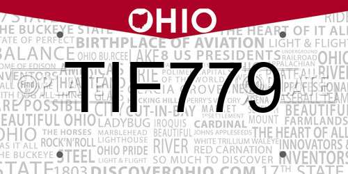 TIF779 Ohio License Plate