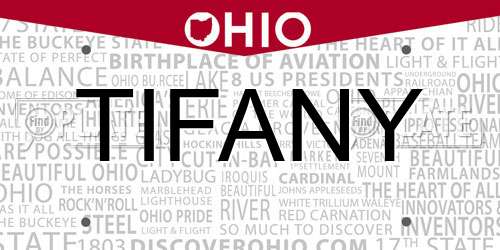 TIFANY Ohio License Plate