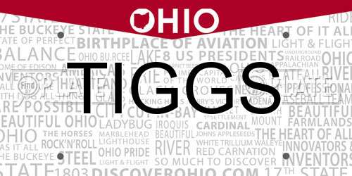 TIGGS Ohio License Plate