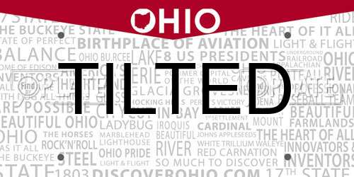 TILTED Ohio License Plate