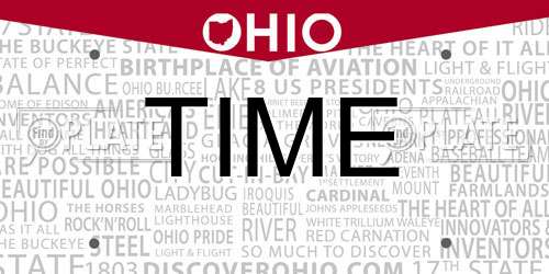 TIME Ohio License Plate
