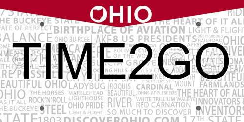 TIME2GO Ohio License Plate