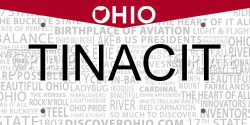 TINACIT Ohio License Plate