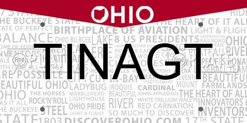 TINAGT Ohio License Plate