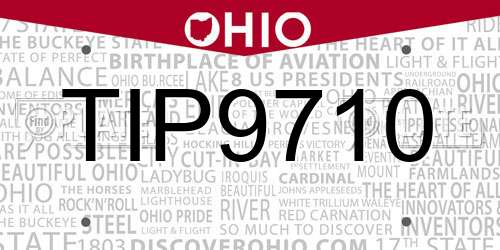 TIP9710 Ohio License Plate