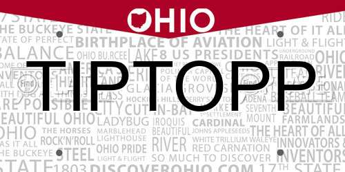 TIPTOPP Ohio License Plate