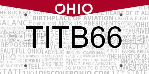 TITB66 Ohio License Plate
