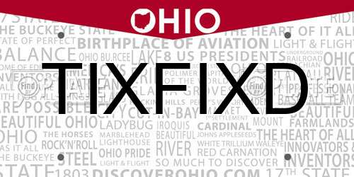TIXFIXD Ohio License Plate