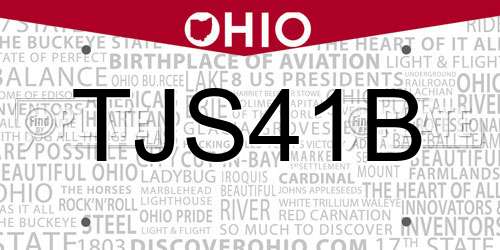 TJS41B Ohio License Plate