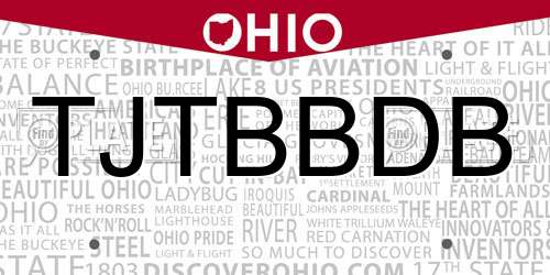 TJTBBDB Ohio License Plate