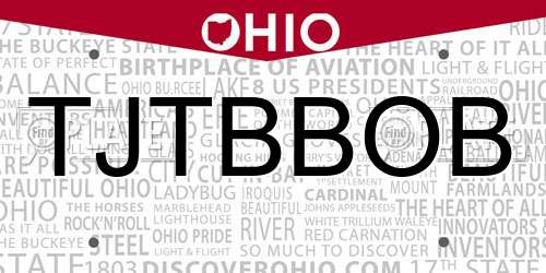 TJTBBOB Ohio License Plate