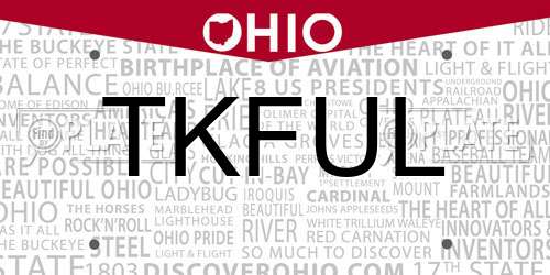TKFUL Ohio License Plate