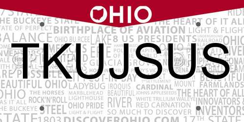 TKUJSUS Ohio License Plate