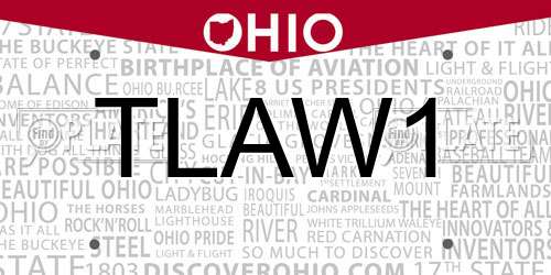 TLAW1 Ohio License Plate