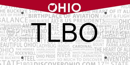 TLBO Ohio License Plate