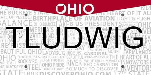TLUDWIG Ohio License Plate