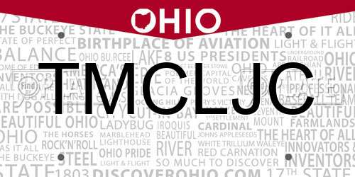 TMCLJC Ohio License Plate