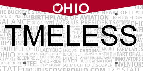 TMELESS Ohio License Plate