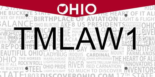 TMLAW1 Ohio License Plate