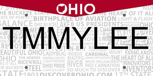 TMMYLEE Ohio License Plate
