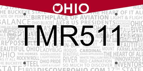 TMR511 Ohio License Plate