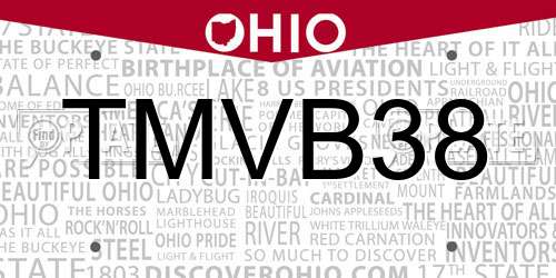 TMVB38 Ohio License Plate