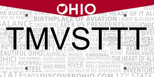 TMVSTTT Ohio License Plate