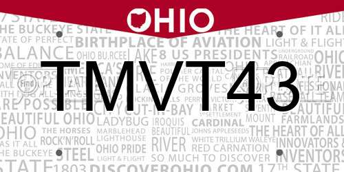 TMVT43 Ohio License Plate