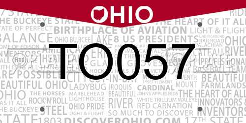 TO057 Ohio License Plate