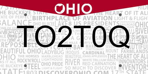 TO2T0Q Ohio License Plate
