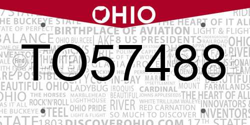 TO57488 Ohio License Plate