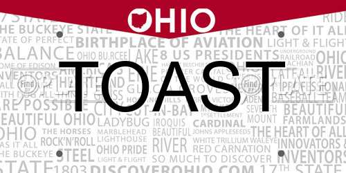 TOAST Ohio License Plate